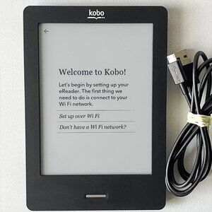 Kobo Touch N905C eReader WiFi 6" Touchscreen Black eBook Reader & Charging Cable
